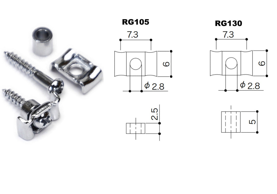 Gotoh RG105 & RG130 String Tree Retainers, set of 2 (choose finish)