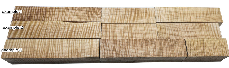Maple Flame 2" x 2" x 22" Row (random lengths, 4" minimum, HIGH FIGURE)