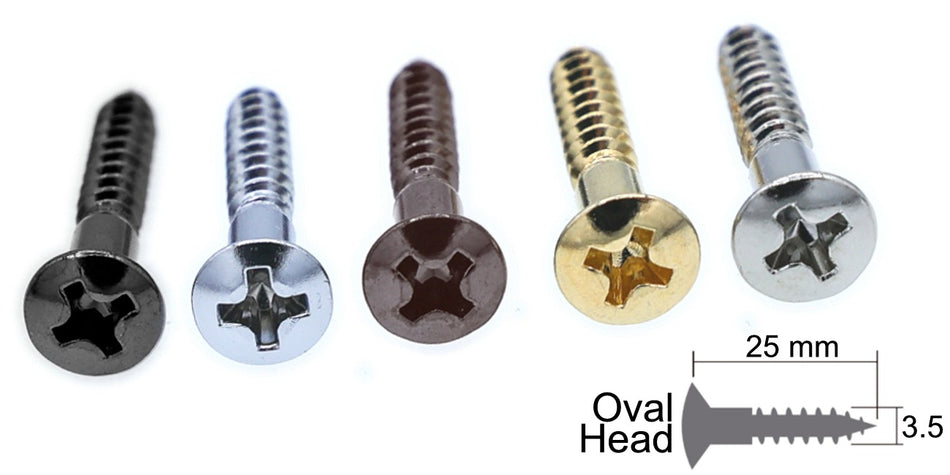 Endpin Screws (10 pack) Oval Head 3.5 * 25 mm (choose finish)