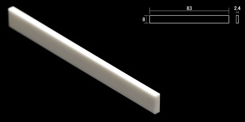 Bleached Bone Saddle blank 83 * 8 * 2.4mm for Acoustic Guitars