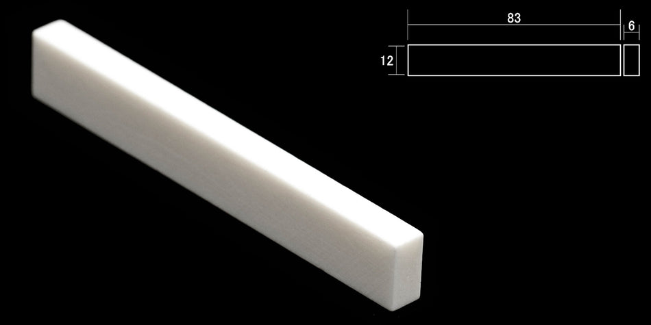 Bleached Bone Saddle blank 83 * 12 * 6mm for Acoustic Guitars