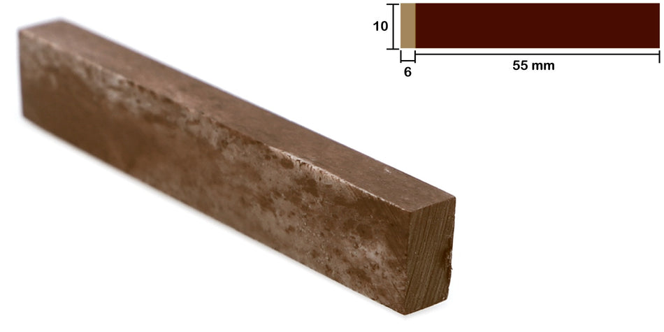 Dyed Bone Nut blank 55 * 10 * 6 mm, Brown