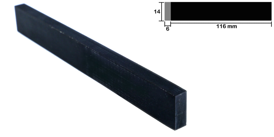 Buffalo Horn blank 116 * 14 * 6 mm, Natural Black (HIGH GRADE)