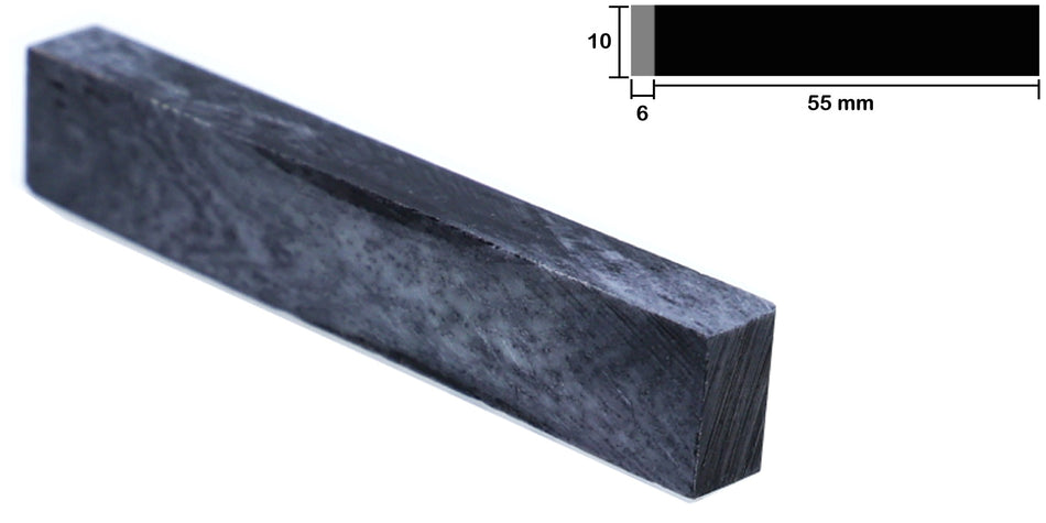 Dyed Bone Nut blank 55 * 10 * 6 mm, Grey