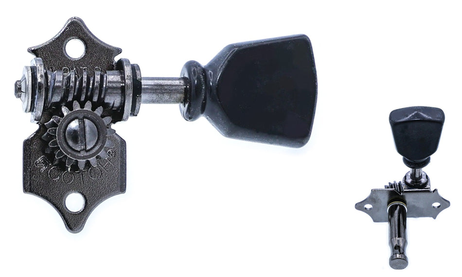Gotoh SE700(CK)SLB Guitar Tuners with Standard Post, 3L+3R (Cosmo Black)