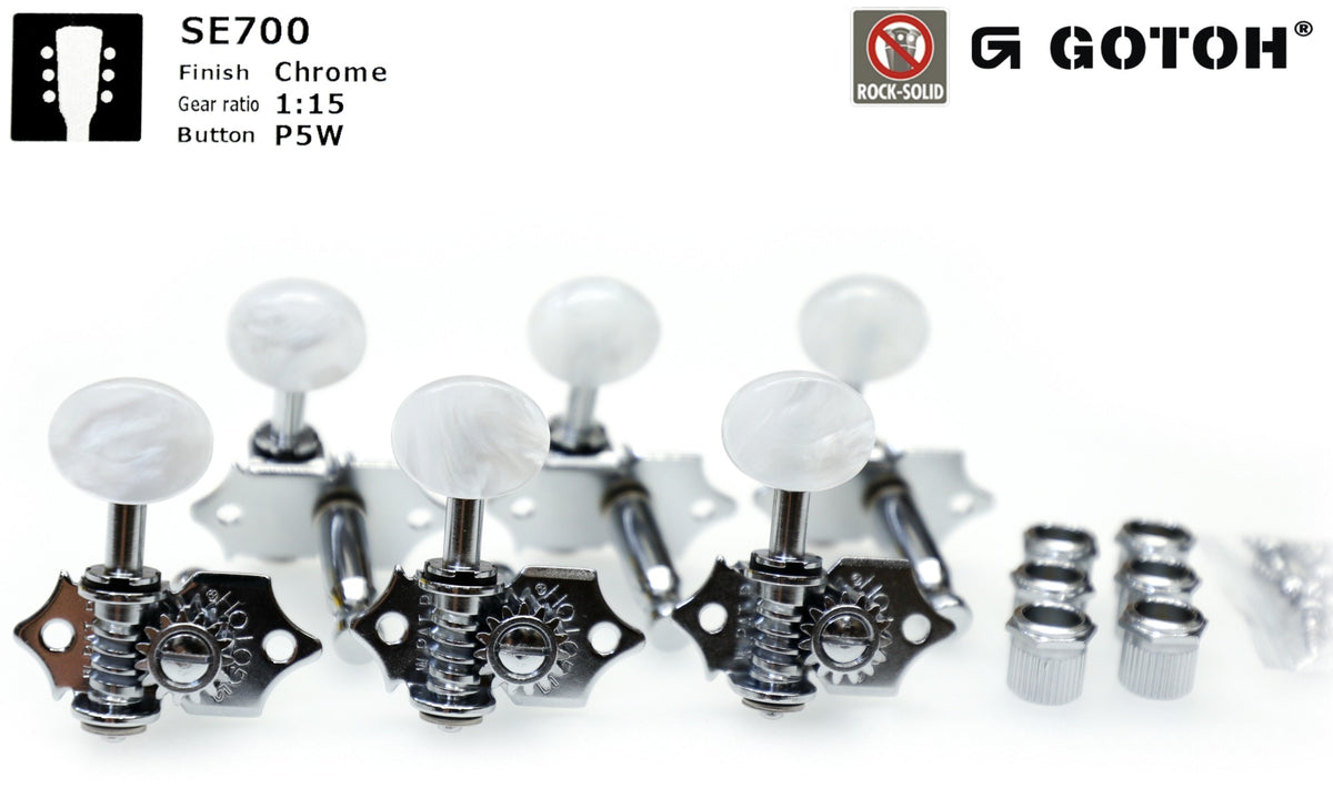 Gotoh SE700(C)P5W Guitar Tuners with Standard Post, 3L+3R (Chrome ...