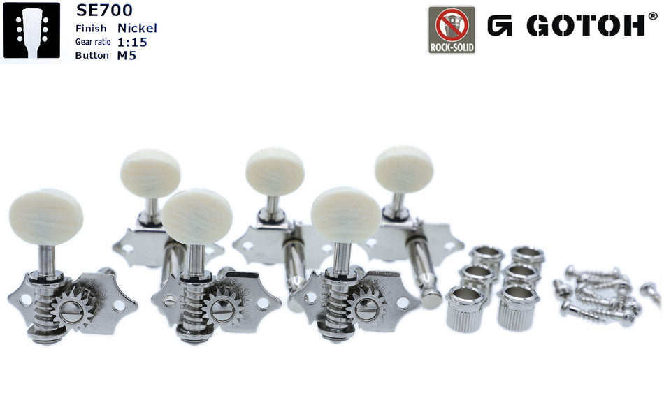 Gotoh SE700(N)M5 Guitar Tuners with Standard Post, 3L+3R (Nickel)