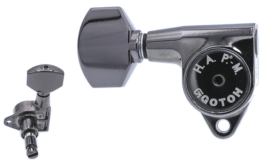 Gotoh SG301(CK)07 H.A.P.M Guitar Tuners with Adjustable Locking Post, 3L+3R (Cosmo Black)