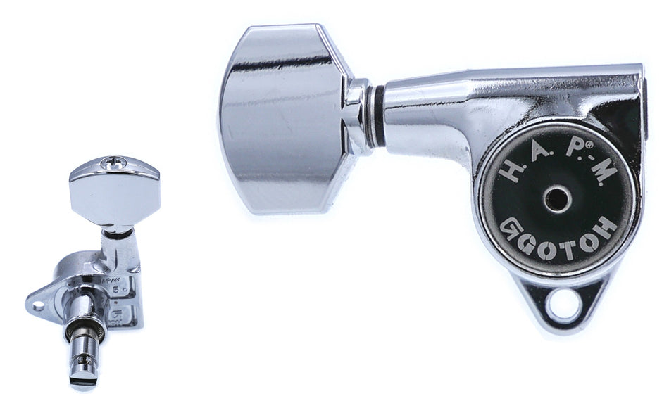 Gotoh SG301(C)07 H.A.P.M Guitar Tuners with Adjustable Locking Post, 3L+3R (Chrome)