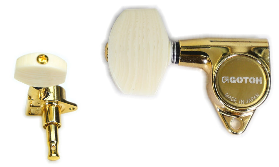 Gotoh SG301(G)M01 Tuners with Standard Post, 3L+3R (Gold)