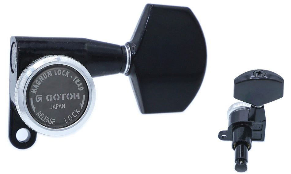 Gotoh SG360-MGT(B)01 Locking Tuners with MG-T Post, 3L+3R (Black)
