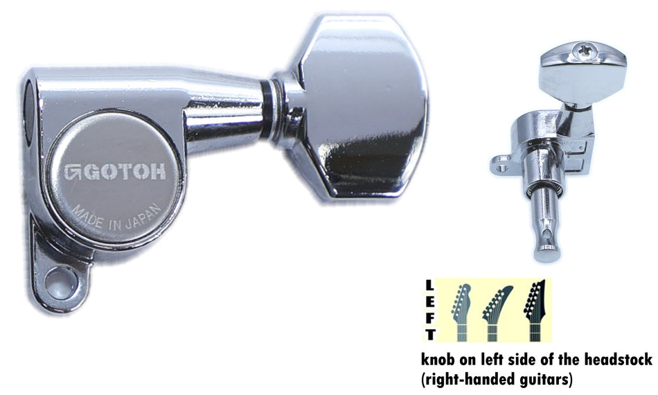 Gotoh SG360(C)07 Tuners with Standard Post, 6 Left (Chrome)