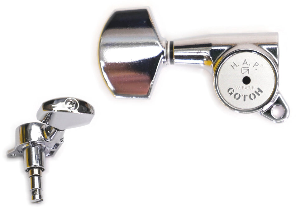 Gotoh SG381(C)01 H.A.P.M Guitar Tuners with Adjustable Locking Post, 3L+3R (Chrome)