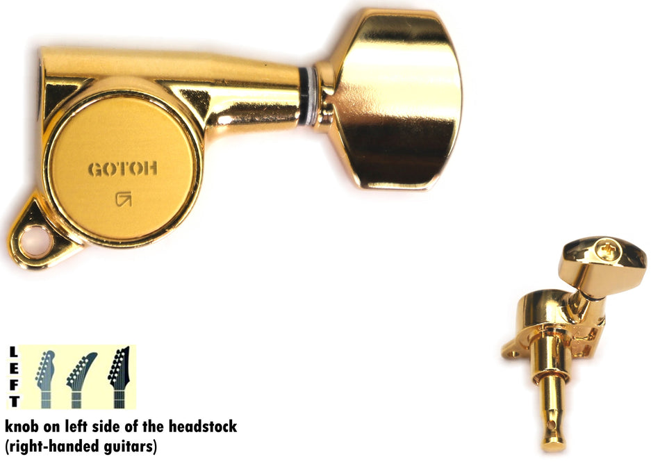 Gotoh SG381(G)AB07 Tuners with Standard Post, 6-Left (Gold)