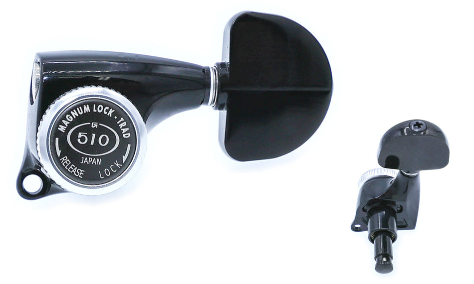 Gotoh SGL510-MGT(B)A20 Locking Tuners with MG-T Post, 3L+3R (Black)