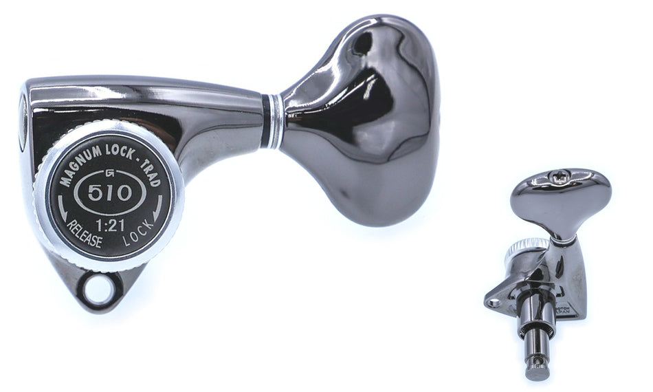 Gotoh SGV510Z-MGT(CK)L5 Locking Tuners with MG-T Post, 3L+3R (Cosmo Black)