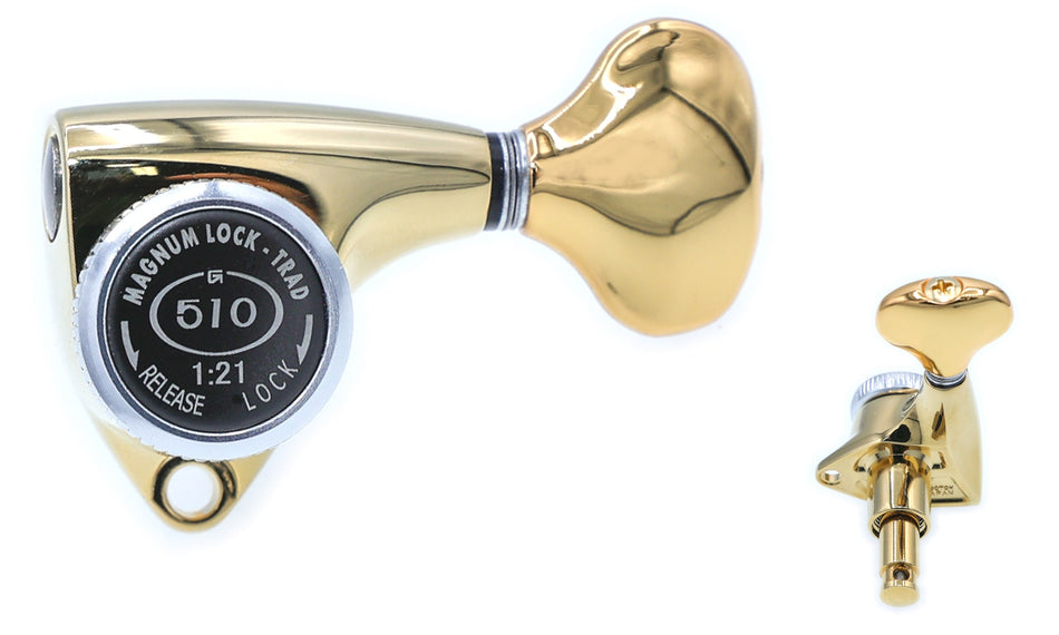 Gotoh SGV510Z-MGT(G)S5 Locking Tuners with MG-T Post, 3L+3R (Gold)