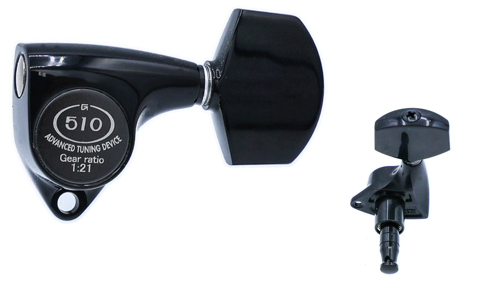 Gotoh SGV510Z(B)A01 Tuners with Standard Post, 3L+3R (Black)