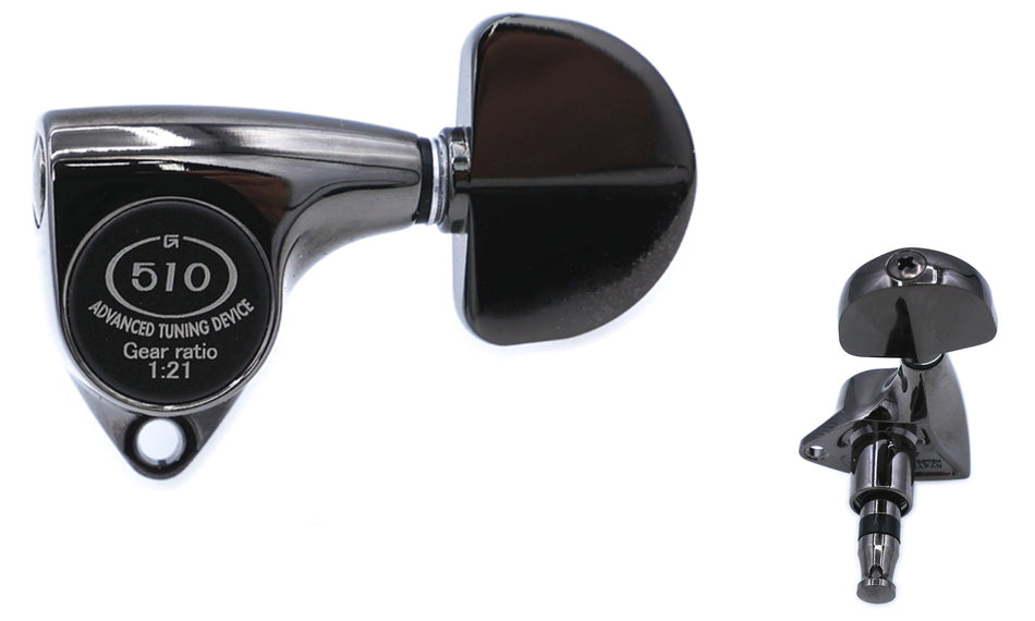 Gotoh SGV510Z(CK)A20 Tuners with Standard Post, 3L+3R (Cosmo Black)