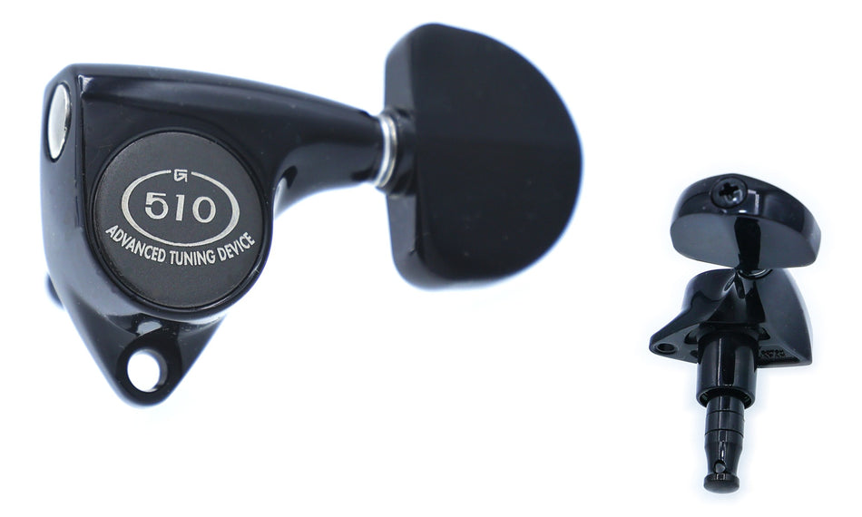 Gotoh SGV510(B)A20 Tuners with Standard Post, 3L+3R (Black)