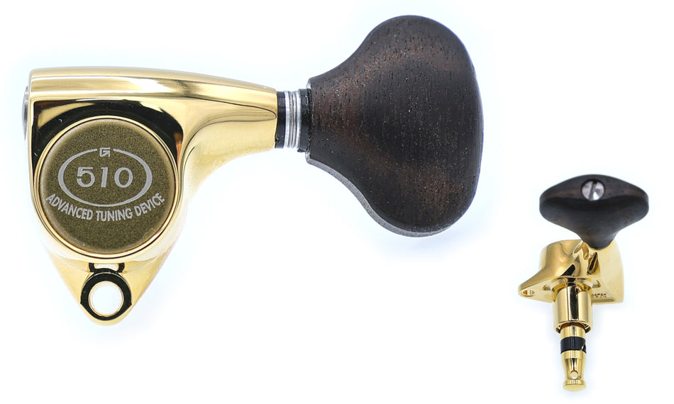 Gotoh SGV510(G)EL5 Tuners with Standard Post, 3L+3R (Cosmo Black, Ebony Knobs)