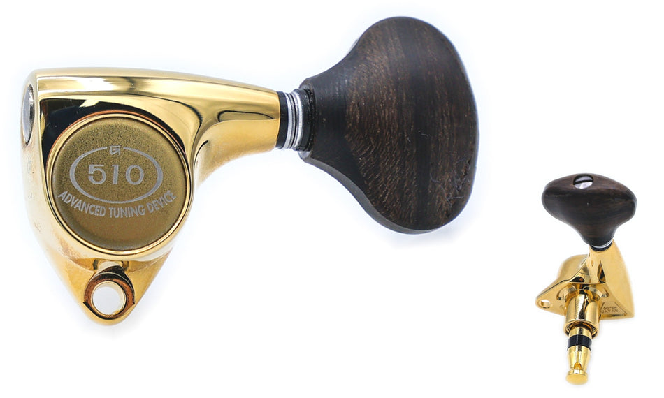 Gotoh SGV510(G)ZL5 Tuners with Standard Post, 3L+3R (Cosmo Black, Ziricote Knobs)