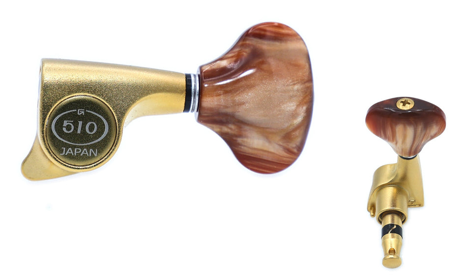 Gotoh SGi510(GS)CL5 Super-Mini Tuners with Standard Post, 3L+3R (Gold Satin)