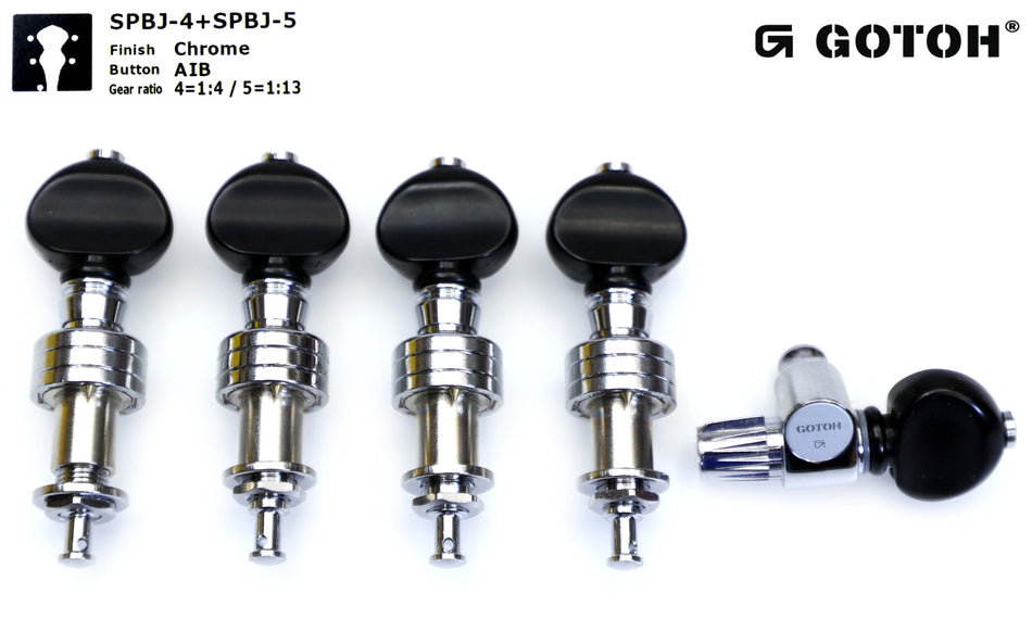 Gotoh SPBJ(C)AiB 4 Planetary + 5th String Tuners for Banjo (Chrome)