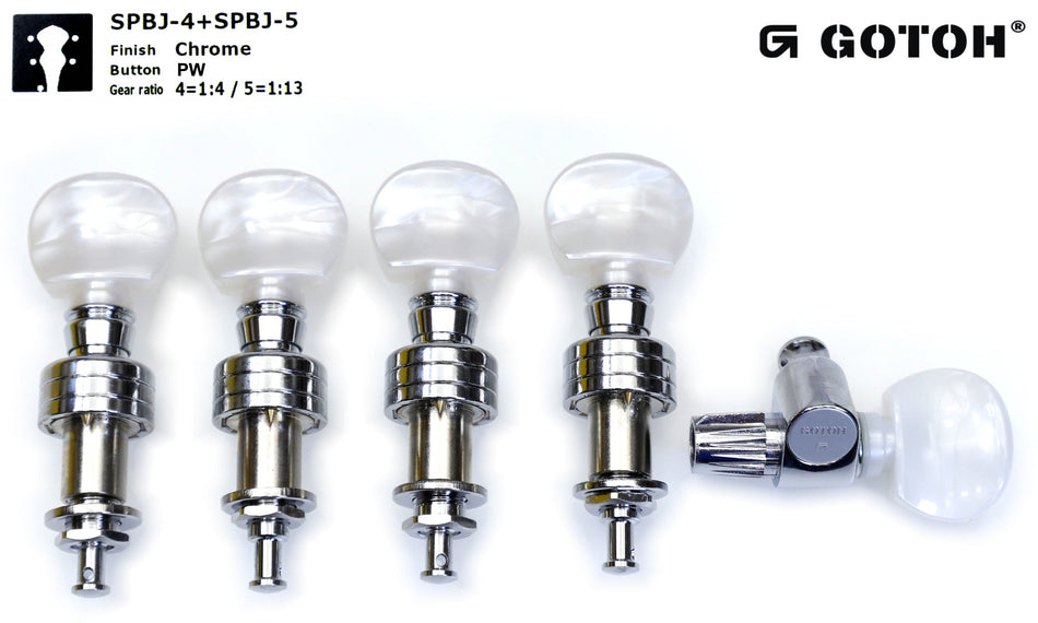 Gotoh SPBJ(C)PW 4 Planetary + 5th String Tuners for Banjo (Chrome)