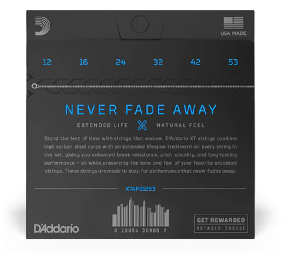 D’Addario XTAPB1253 Phosphor Bronze Acoustic 6-Strings, Light (12-53)