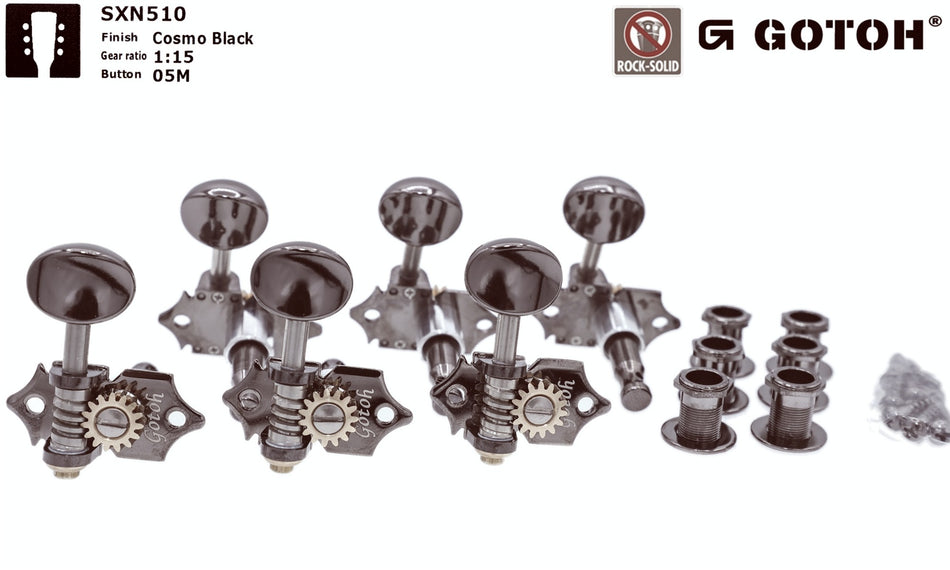 Gotoh SXN510(CK)05M Tuners with Standard Post, 3L+3R (Cosmo Black)