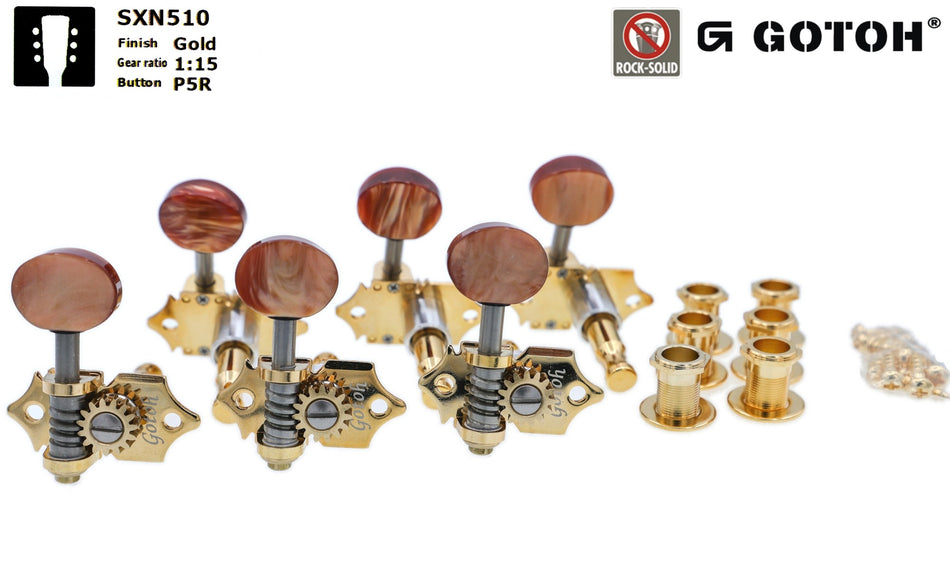 Gotoh SXN510(G)P5R Tuners with Standard Post, 3L+3R (Gold)