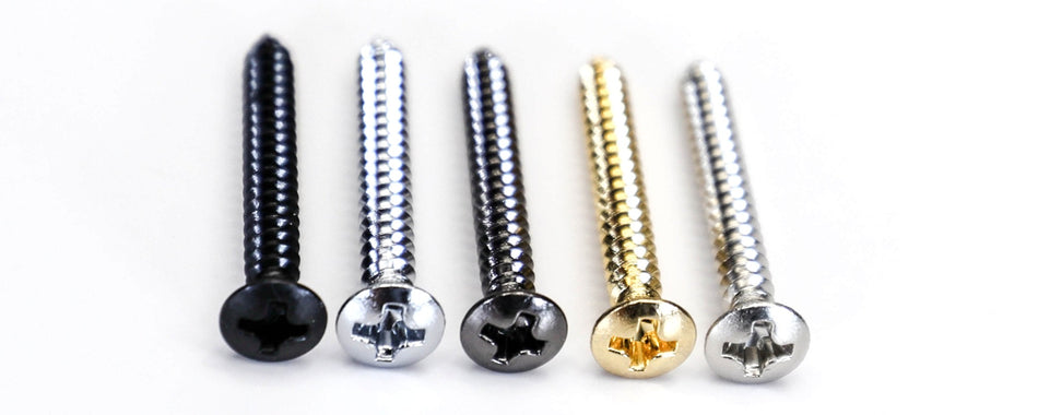 Bridge / Tremolo Mounting Screws (10 pack) Oval Head 3x25mm (choose finish)