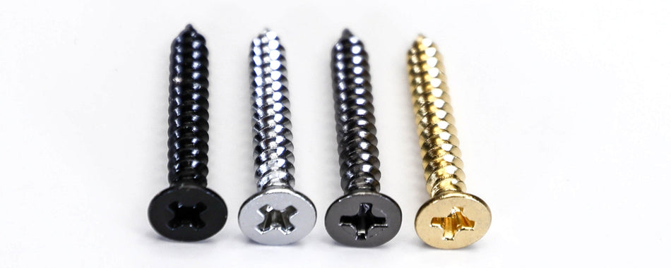 Bridge / Tremolo Mounting Screws (10 pack) Flat Head 3.5x25mm (choose finish)