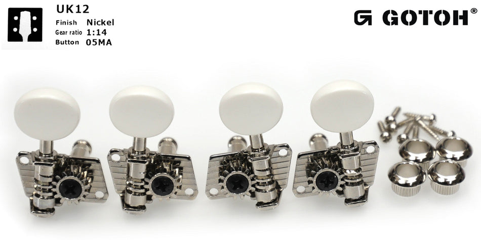 Gotoh UK12(N)05MA Tuners for Ukulele, 2L+2R (Nickel)