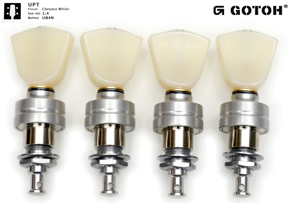Gotoh UPT(CW)UB4N Planetary Tuners for Ukulele (Chrome White)