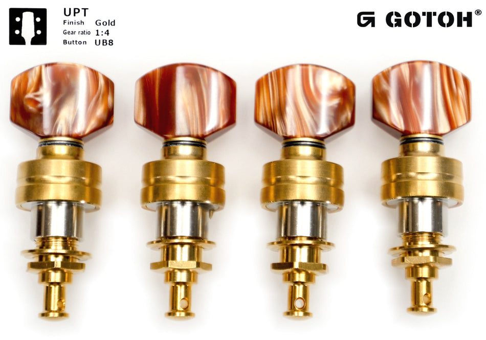 Gotoh UPTL(G)UB8 Planetary Tuners for Ukulele, 11.5~13.5mm head (Gold)