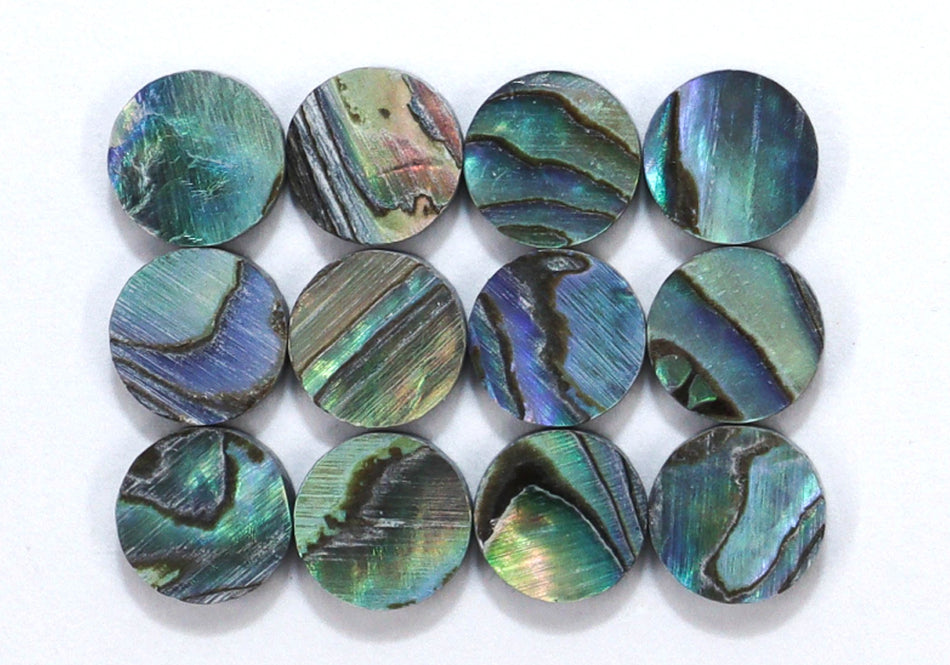 Round Abalone Guitar Position Markers, 12 pieces