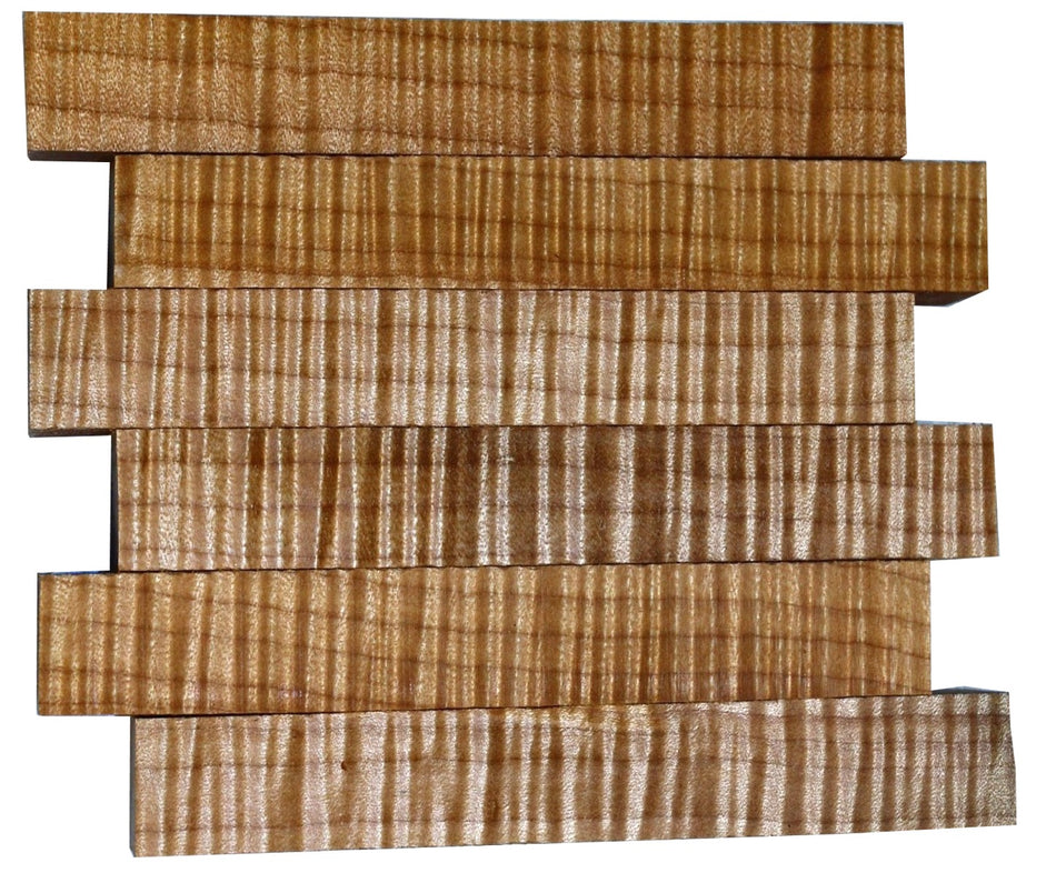 Maple Flame Pen Blanks, 6 pieces, 6" long (PREMIUM FIGURE)