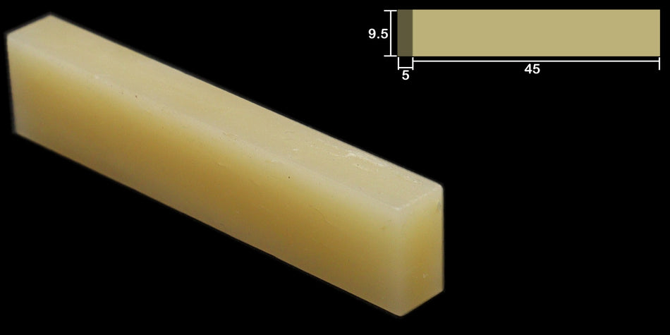 Unbleached Bone Nut blank 45 * 9.5 * 5mm for Acoustic & Electric Guitars